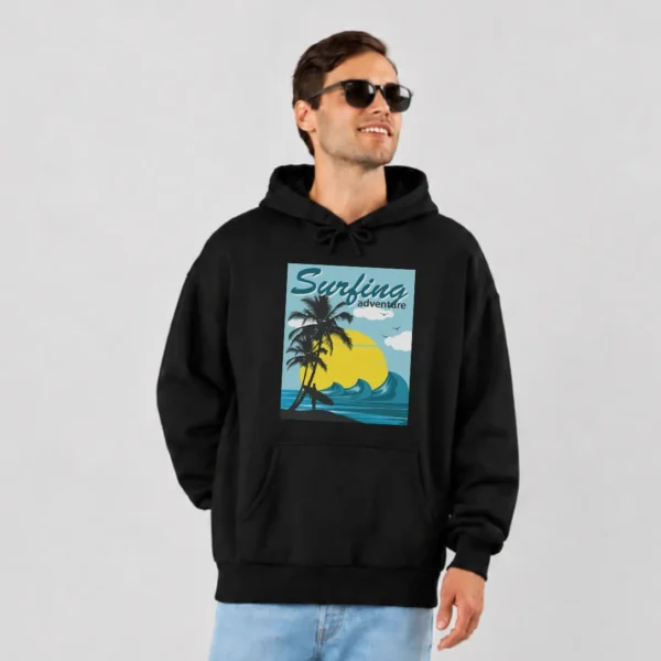 هودی موج سواری طرح ساحل کالیفرنیا رترو (Surfing) کد 10438