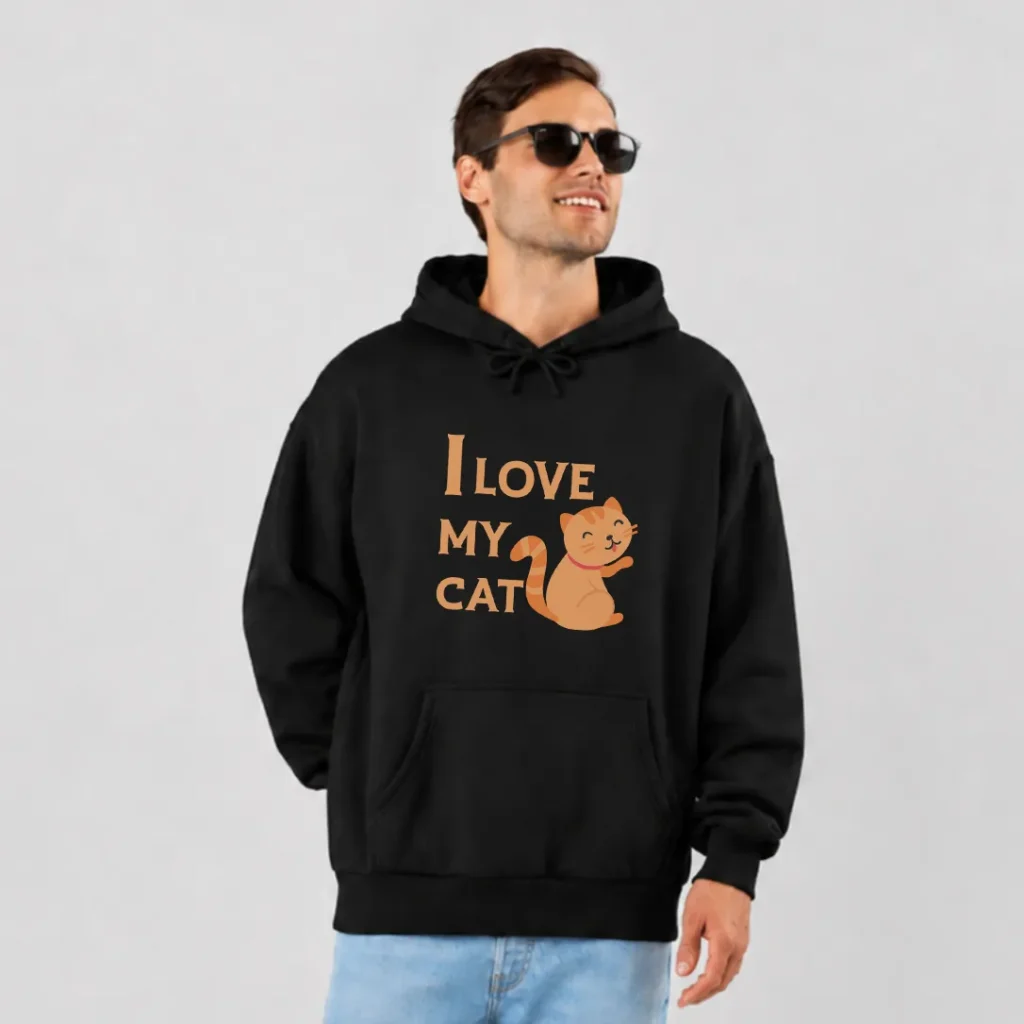 هودی گربه طرح I Love My Cat کد 11014
