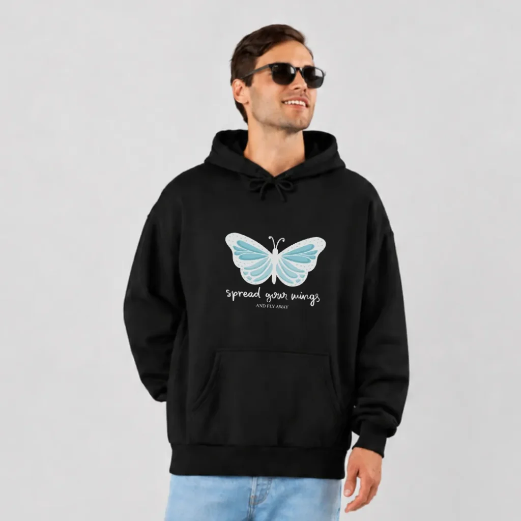 هودی پروانه آبی طرح Spread Your Wings کد 13937