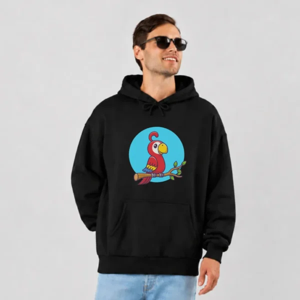 هودی طوطی قرمز طرح کیوت (Red Parrot) کد 19217