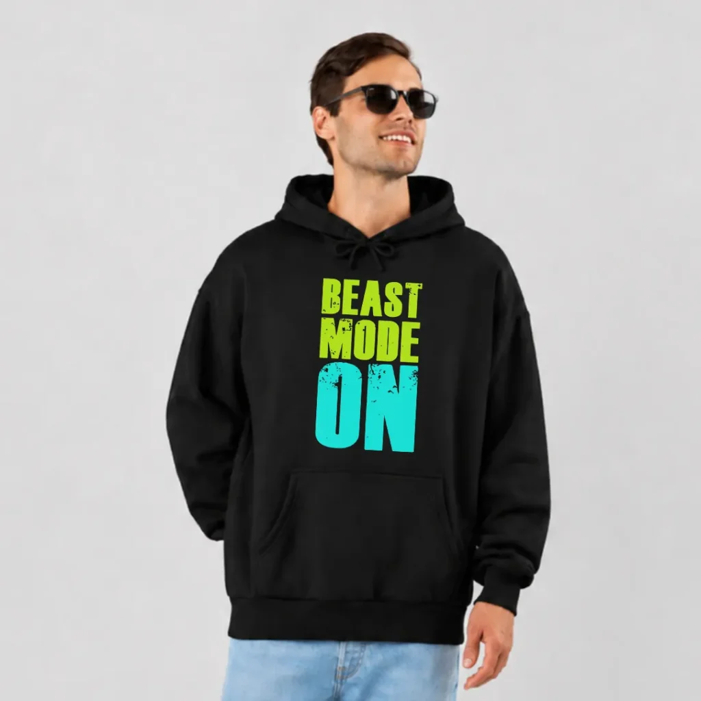 هودی انگیزشی طرح Beast Mode On نئونی کد 20166