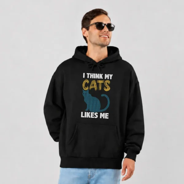 هودی گربه آبی نوشته I Think My Cats Likes Me کد 6776