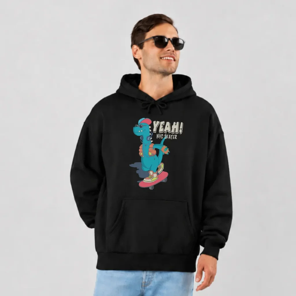 هودی دایناسور اسکیت‌سوار طرح NYC Skater کد 7312