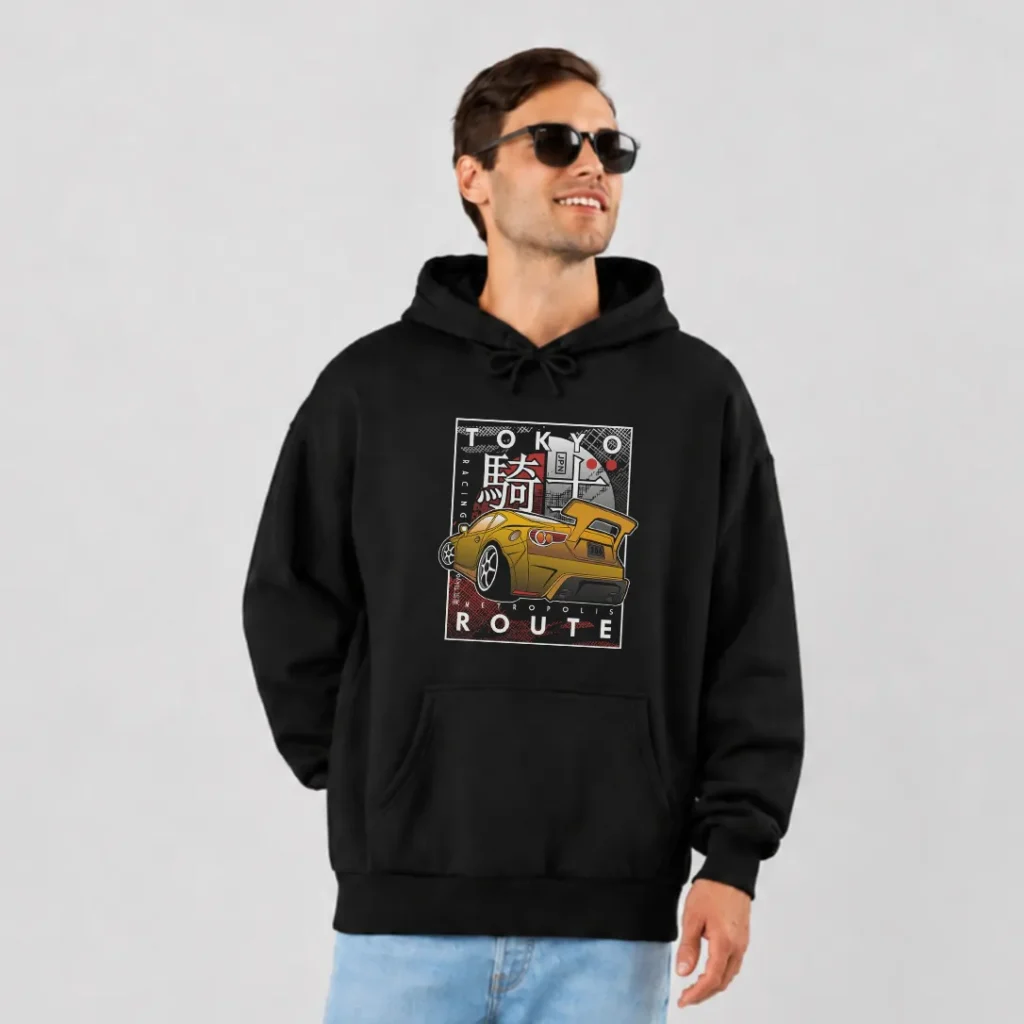 هودی ماشین ژاپنی طرح Tokyo Racing Route کد 7387