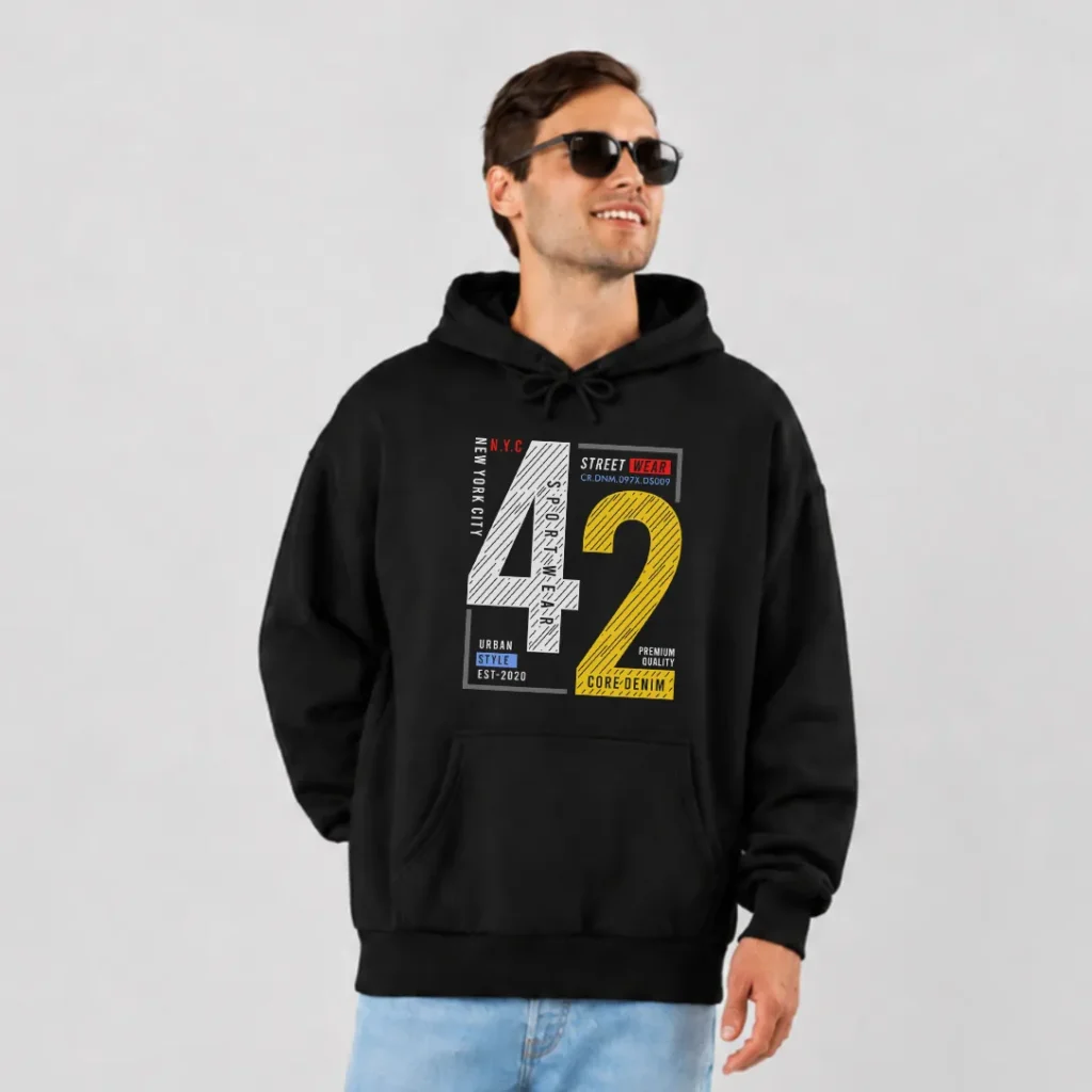 هودی استریت‌ویر طرح 42 Core Denim کد 7679