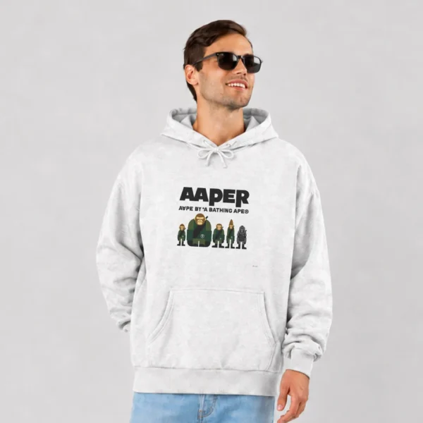 هودی AAPE طرح شخصیت‌های میمون استریت‌ویر کد po1800