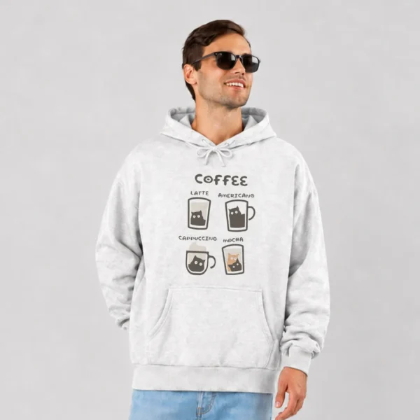 هودی قهوه طرح گربه و انواع نوشیدنی کد po2579