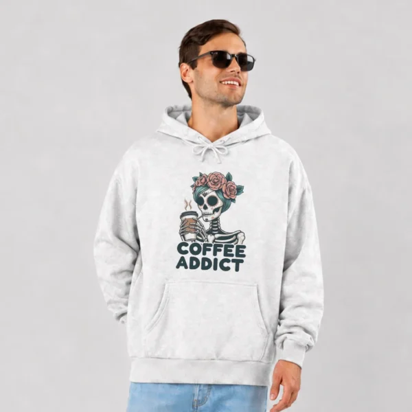 هودی اسکلت طرح Coffee Addict کد po2830