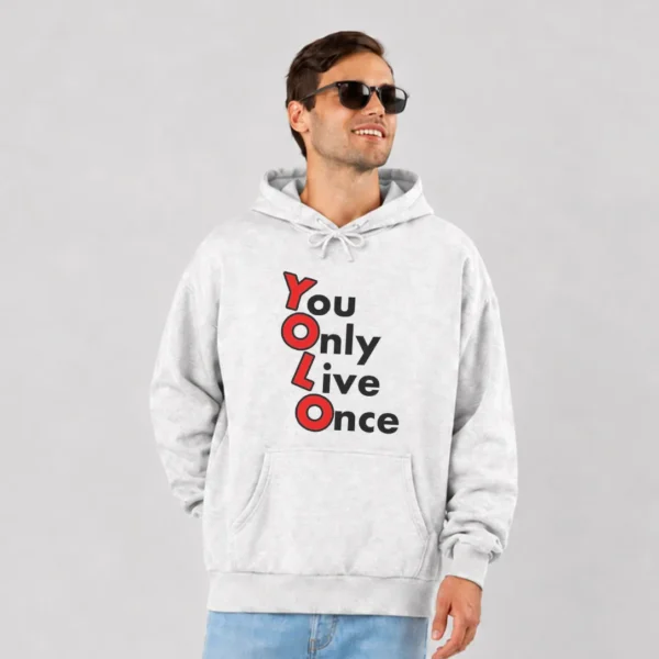 هودی تایپوگرافی YOLO طرح You Only Live Once کد po397