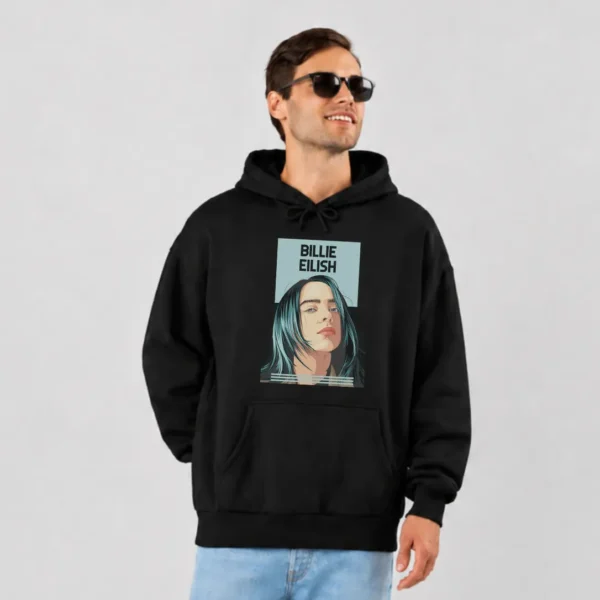 هودی بیلی آیلیش طرح پرتره کارتونی (Billie Eilish) کد po4109