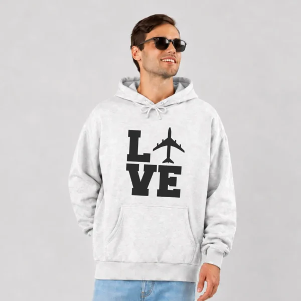 هودی تایپوگرافی Love با هواپیما کد po5907