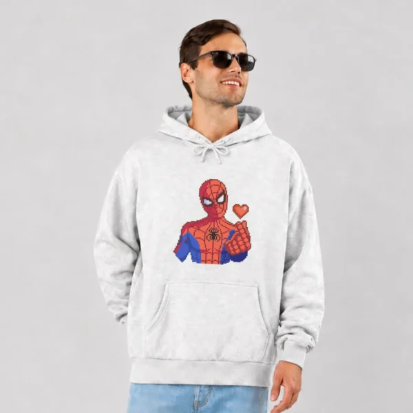 هودی مرد عنکبوتی پیکسلی طرح قلب (Spider-Man) کد po6613