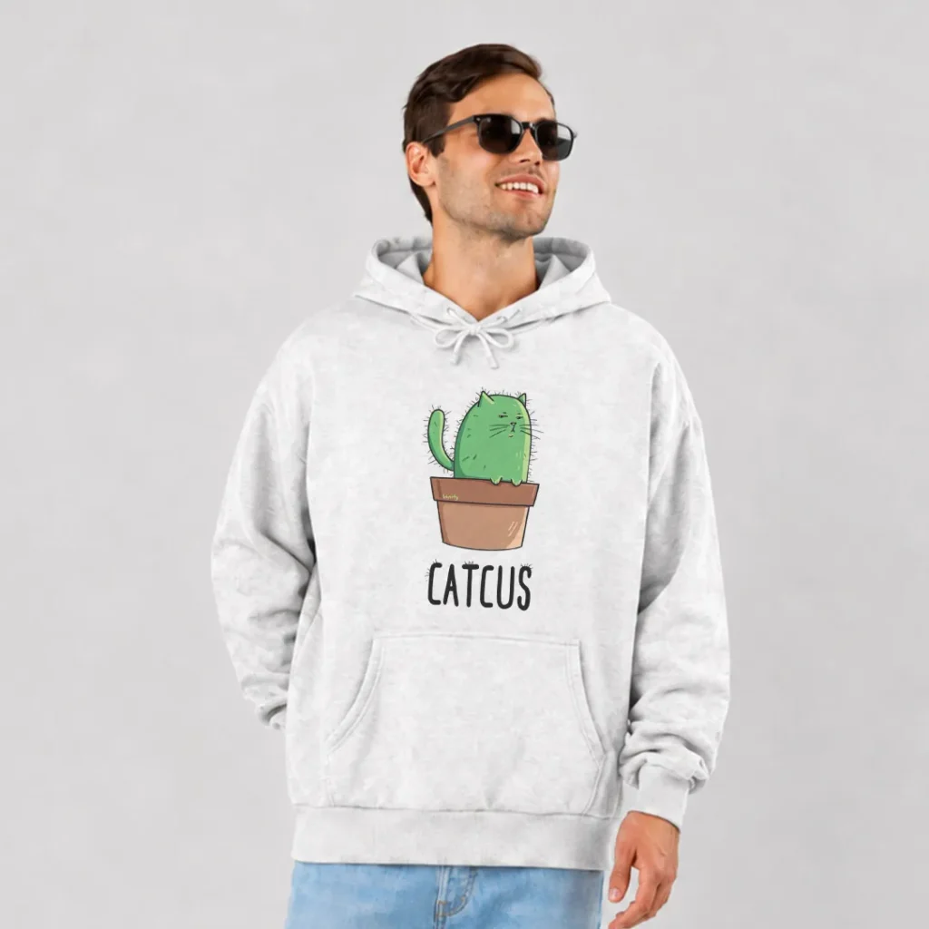 هودی گربه طرح کاکتوس بامزه (Catcus) کد po6704