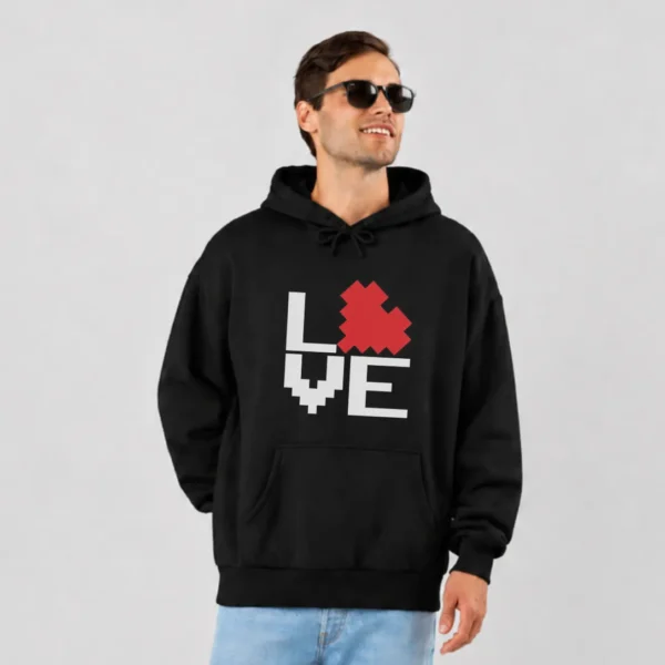 هودی طرح تایپوگرافی پیکسلی Love کد po8031