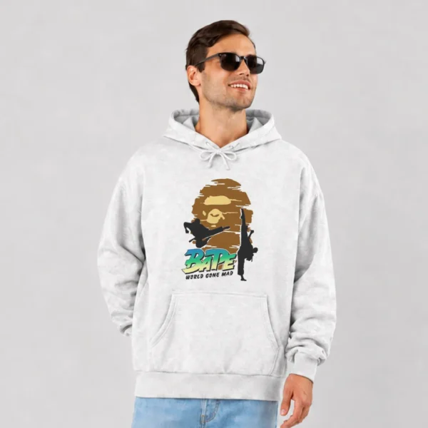 هودی برند بیپ طرح World Gone Mad (BAPE) کد po997