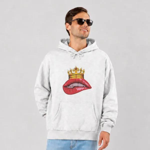 هودی لب قرمز طرح تاج کد 10364