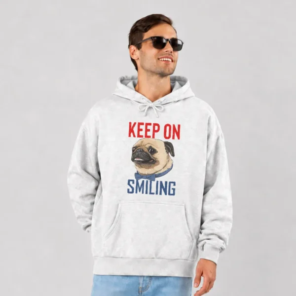 هودی سگ پاگ طرح نوشته Keep on Smiling کد 17116