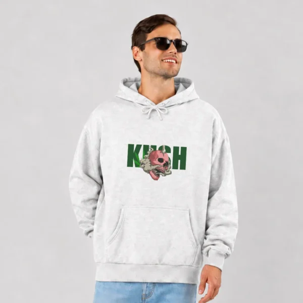 هودی جمجمه طرح ماری‌جوانا و تایپوگرافی Kush