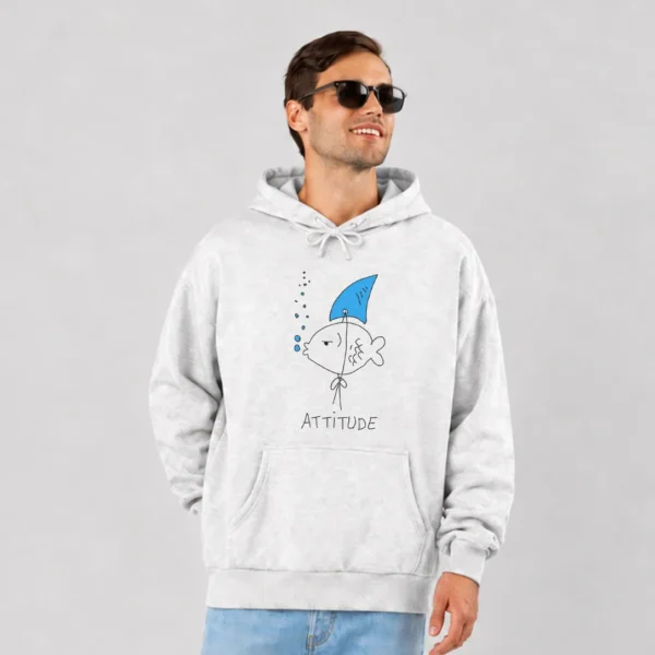 هودی ماهی طرح Attitude کارتونی