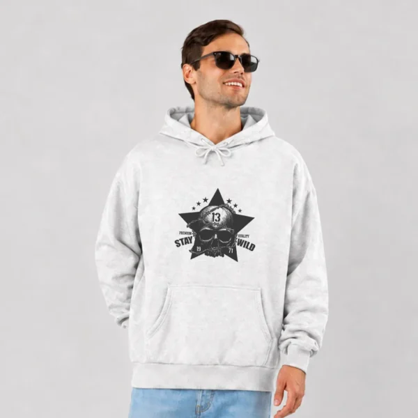 هودی جمجمه طرح Stay Wild وینتیج کد 7268