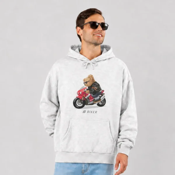 هودی خرس تدی موتورسوار طرح Biker کد 9996