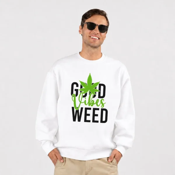 دورس طرح تایپوگرافی Good Vibes Weed با برگ سبز کد 19904
