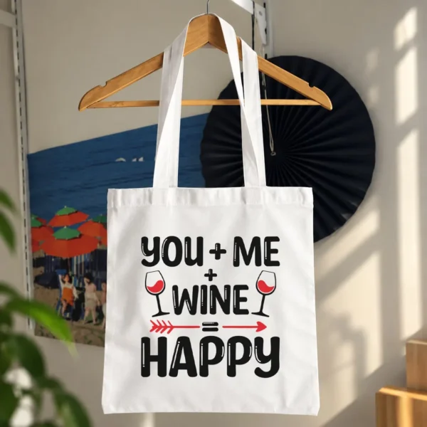 توت بگ تایپوگرافی You Me Wine Happy کد 10344