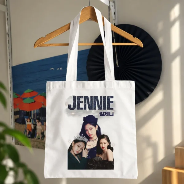توت بگ بلک پینک طرح جنی و کلاژ پرتره (Jennie) کد 12120