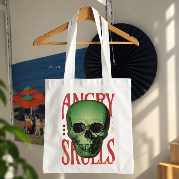 توت بگ جمجمه طرح Angry Skulls سبز کد 12436