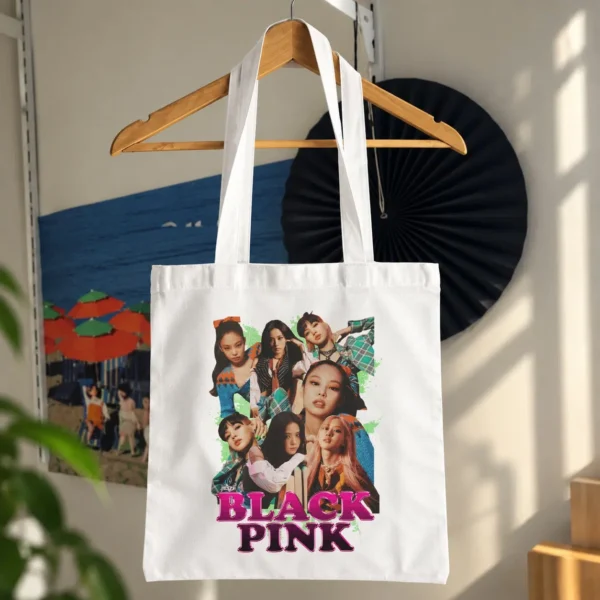 توت بگ گروه بلک‌پینک طرح کلاژ رنگی (BLACKPINK) کد 13532