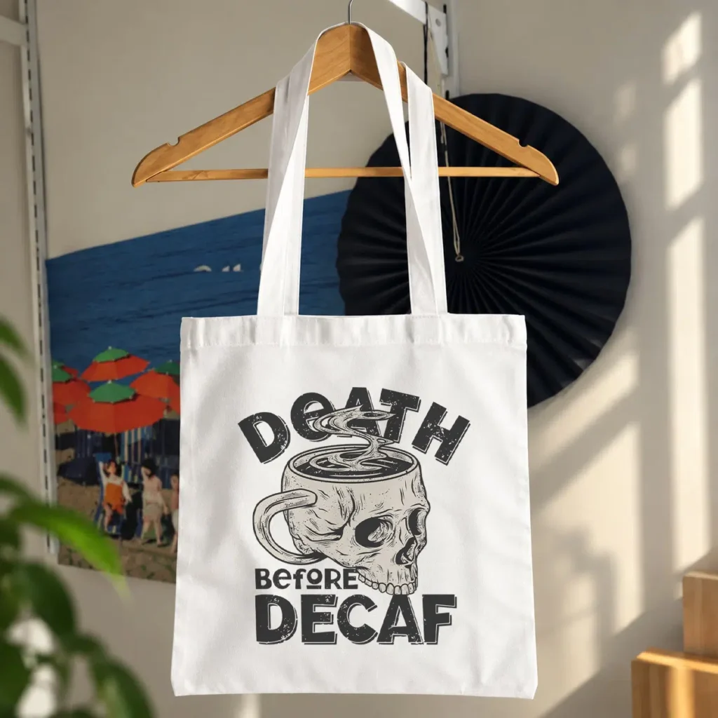 توت بگ طرح قهوه Death Before Decaf کد 14006