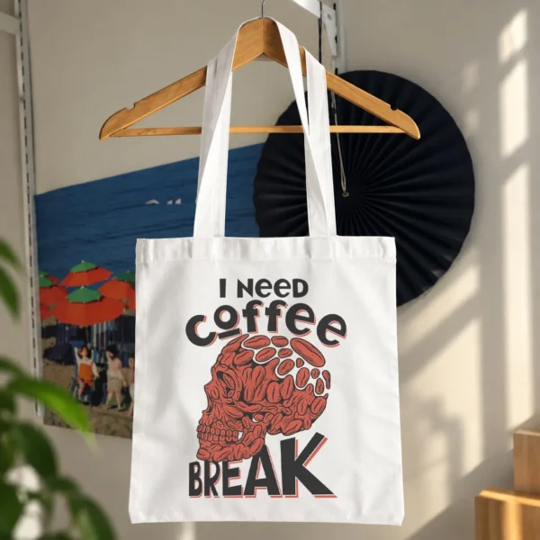 توت بگ طرح جمجمه قهوه I Need Coffee کد 14009