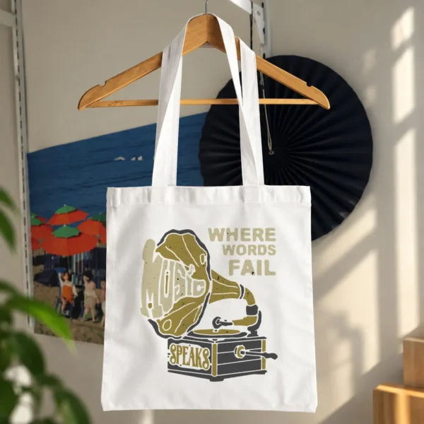 توت بگ گرامافون طرح Where Words Fail Music Speaks کد 15158