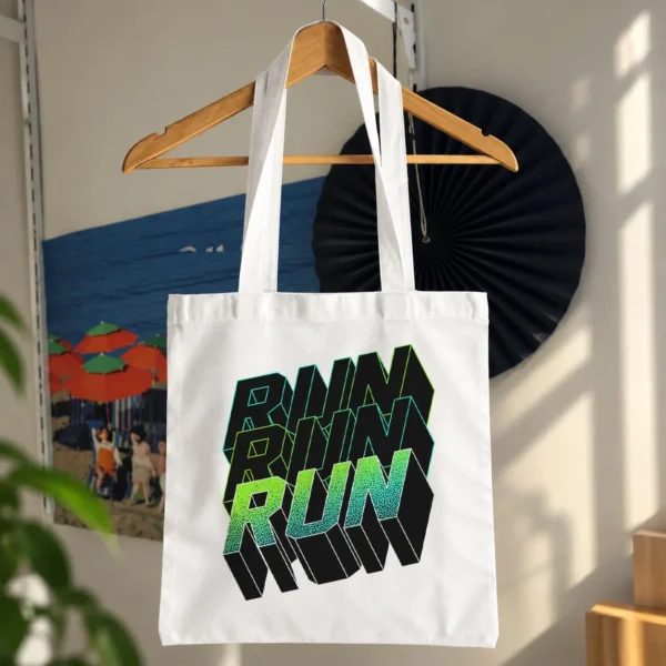 توت بگ تایپوگرافی سه‌بعدی Run Run Run سبز کد 19184