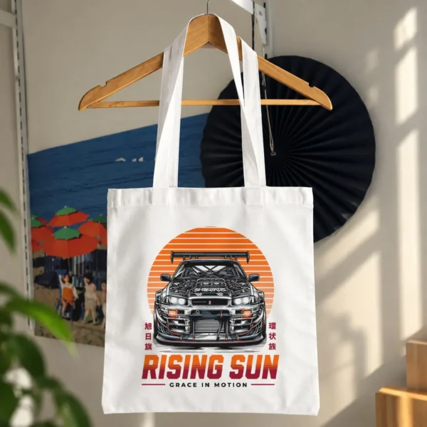 توت بگ نیسان اسکای‌لاین مشکی طرح Rising Sun