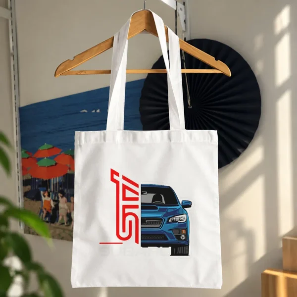 توت بگ سوبارو WRX STI آبی طرح نمای جلوی خودرو
