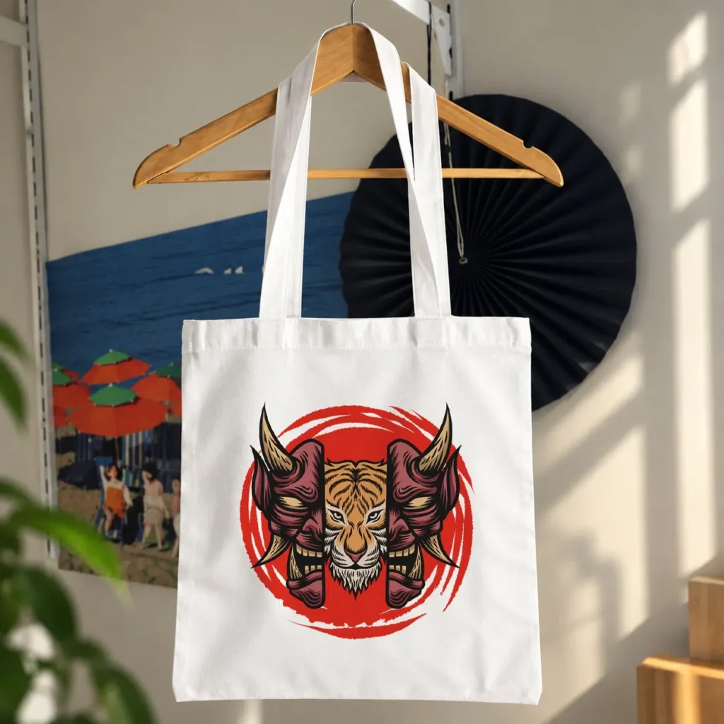 توت بگ ماسک اونی و ببر طرح ژاپنی قرمز کد 5168