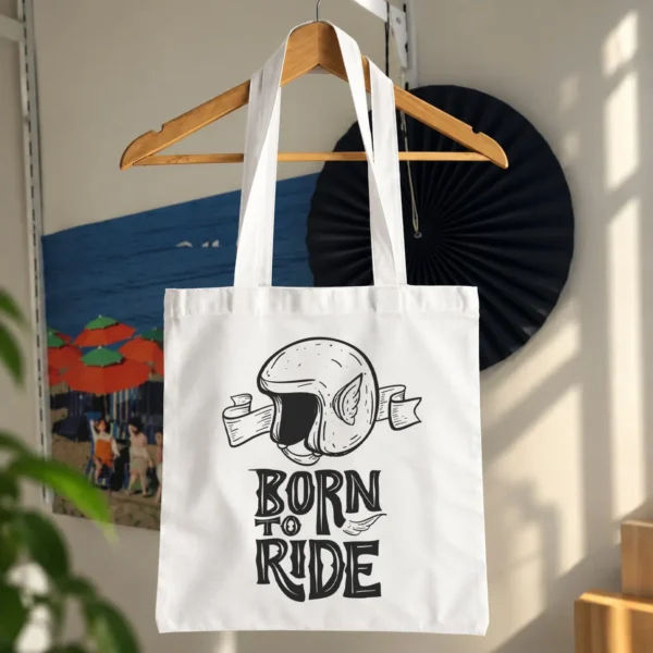 توت بگ موتورسوار طرح کلاه کاسکت و Born to Ride کد 6285