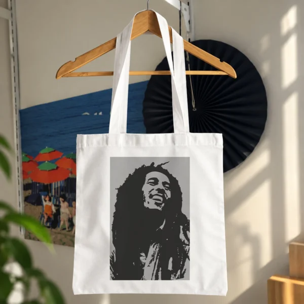 توت بگ باب مارلی طرح پرتره سیاه‌وسفید (Bob Marley) کد 7493