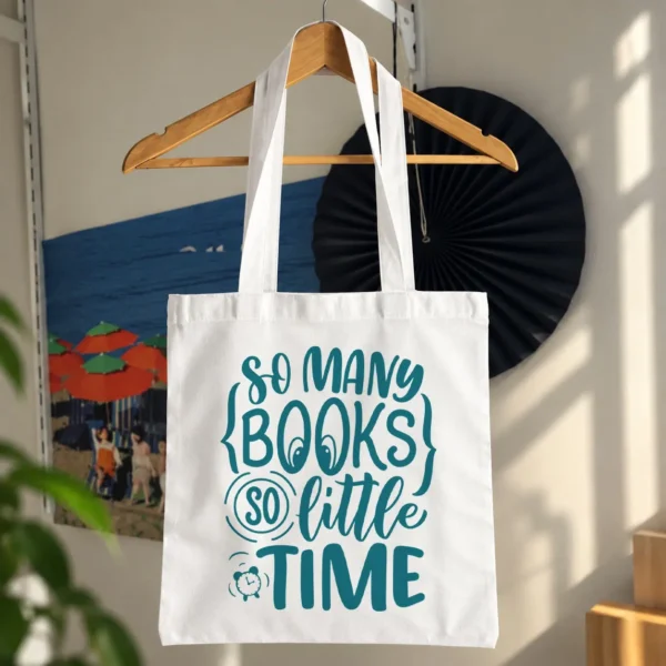 توت بگ کتاب‌دوستی طرح So Many Books So Little Time کد 8162