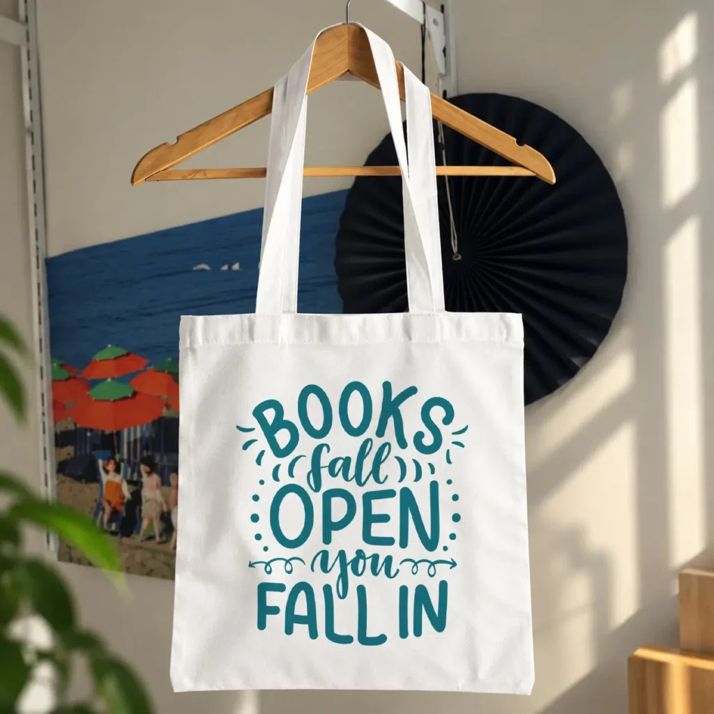 توت بگ کتاب‌دوستی طرح Books Fall Open You Fall In کد 8165