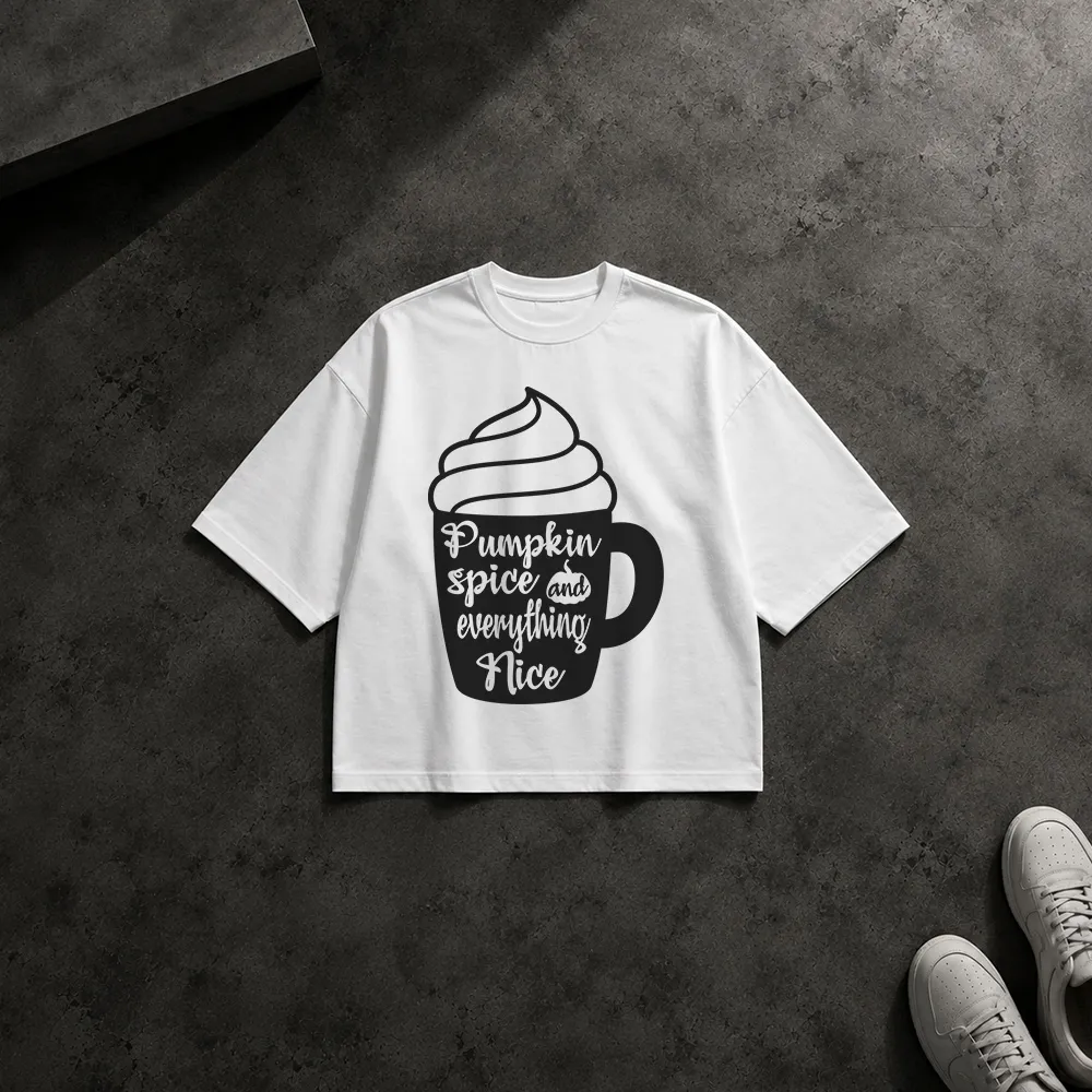 تیشرت باکسی نوشته Pumpkin Spice and Everything Nice کد 10814