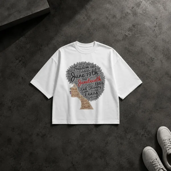 تیشرت باکسی آزادی سیاه‌پوستان طرح Juneteenth کد 10851
