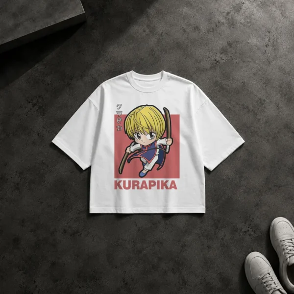 تیشرت باکسی انیمه هانتر ایکس هانتر طرح کوراپیکا کماندار قرمز (Kurapika) کد 11445