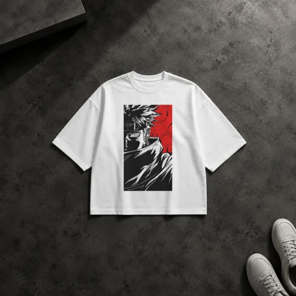 تیشرت باکسی انیمه ناروتو طرح کاکاشی هاتاکه دارک (Kakashi) کد 11553