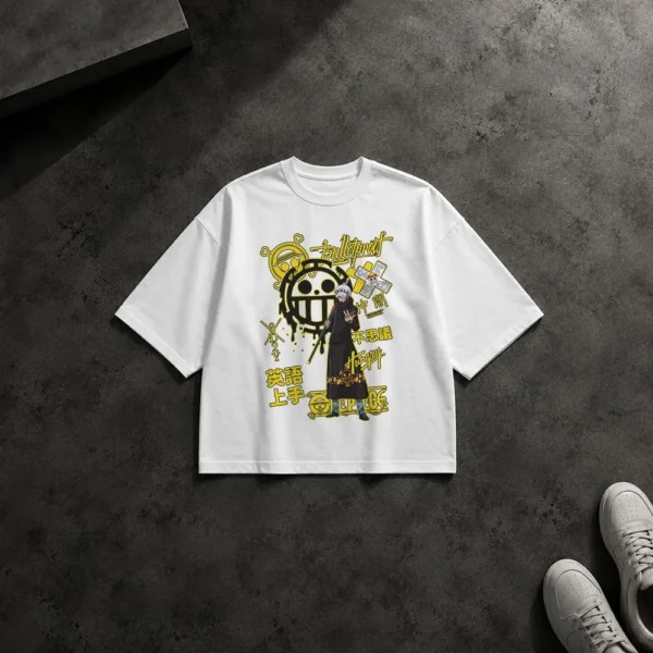 تیشرت باکسی انیمه وان پیس طرح ترافالگار لاو (Trafalgar Law) کد 11736