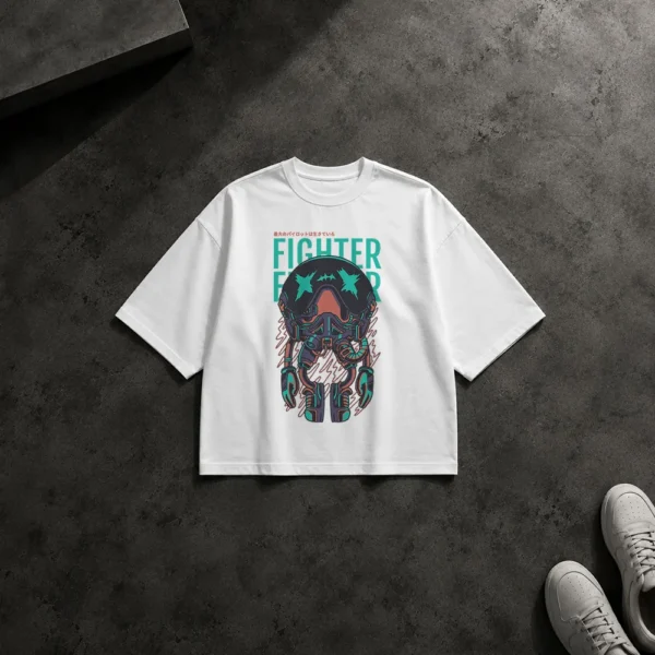 تیشرت باکسی خلبان جنگنده طرح Fighter Pilot کد 11750