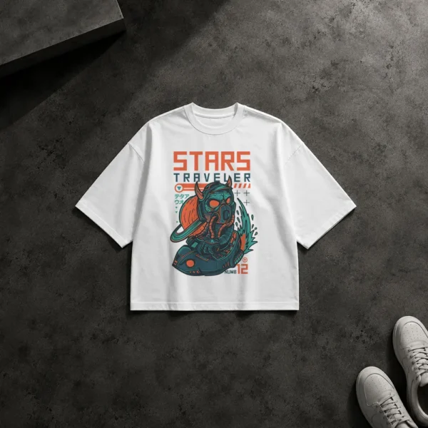تیشرت باکسی فضانورد طرح مسافر ستاره‌ها (Stars Traveler) کد 11767