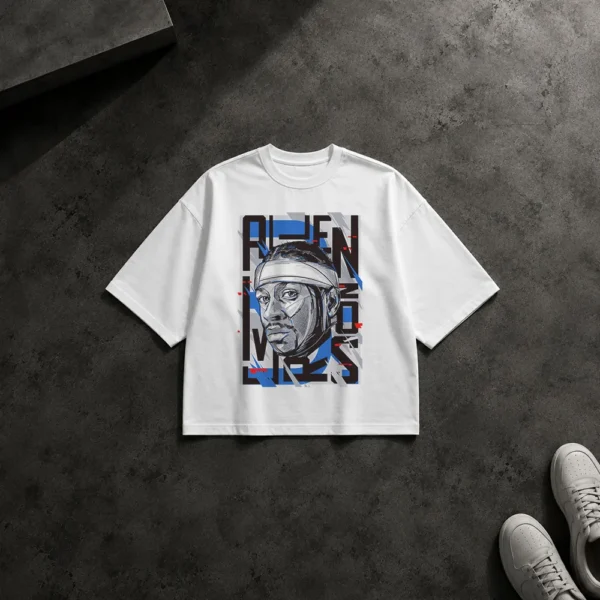 تیشرت باکسی بسکتبال طرح پرتره آلن آیورسن (Allen Iverson) کد 12059
