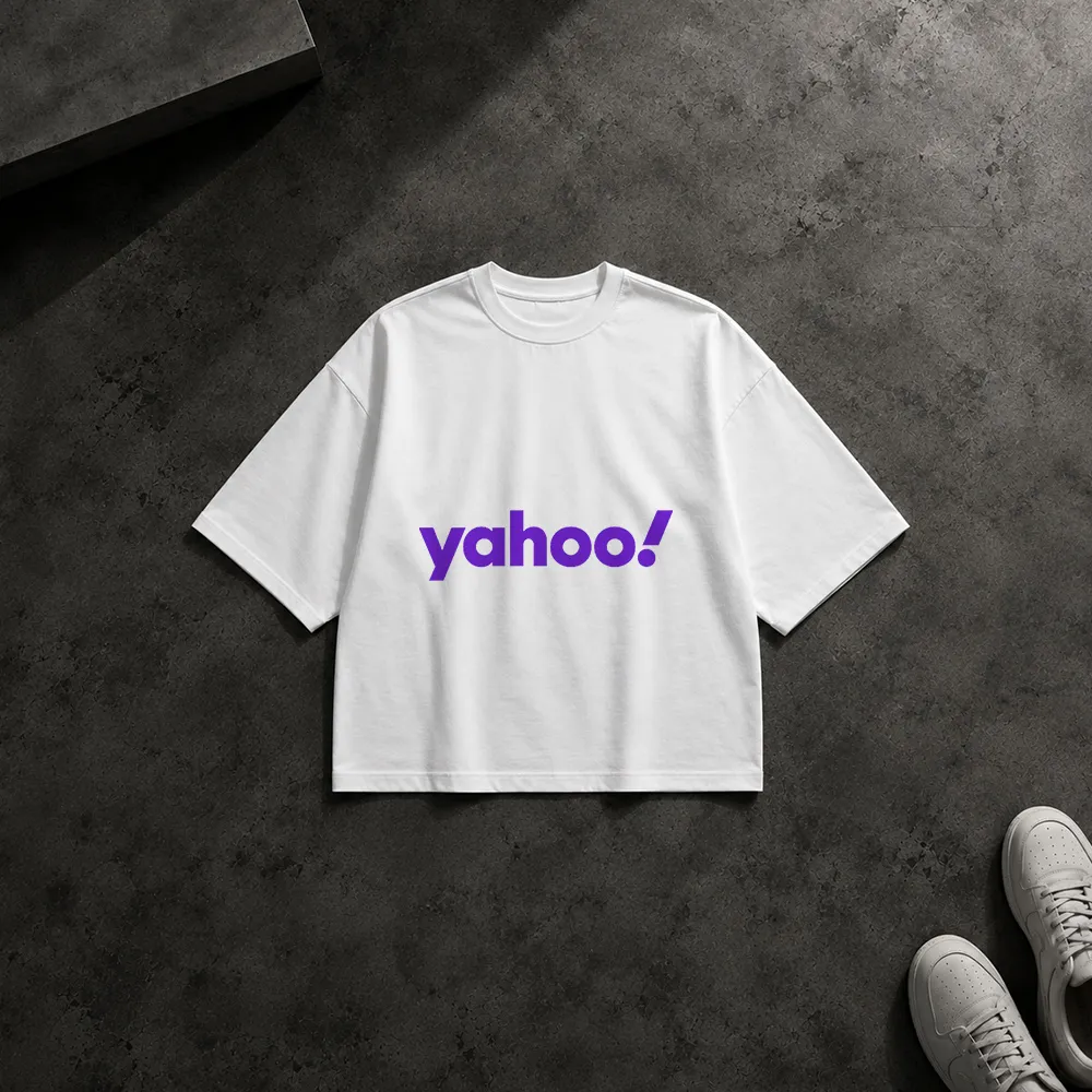 تیشرت باکسی یاهو طرح لوگوی بنفش (Yahoo) کد 12102